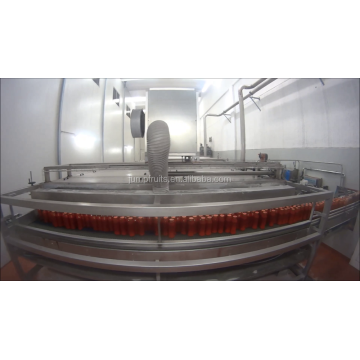 Pasterizuesi i tunelit për shishet e kanaçeve të pastës së domates